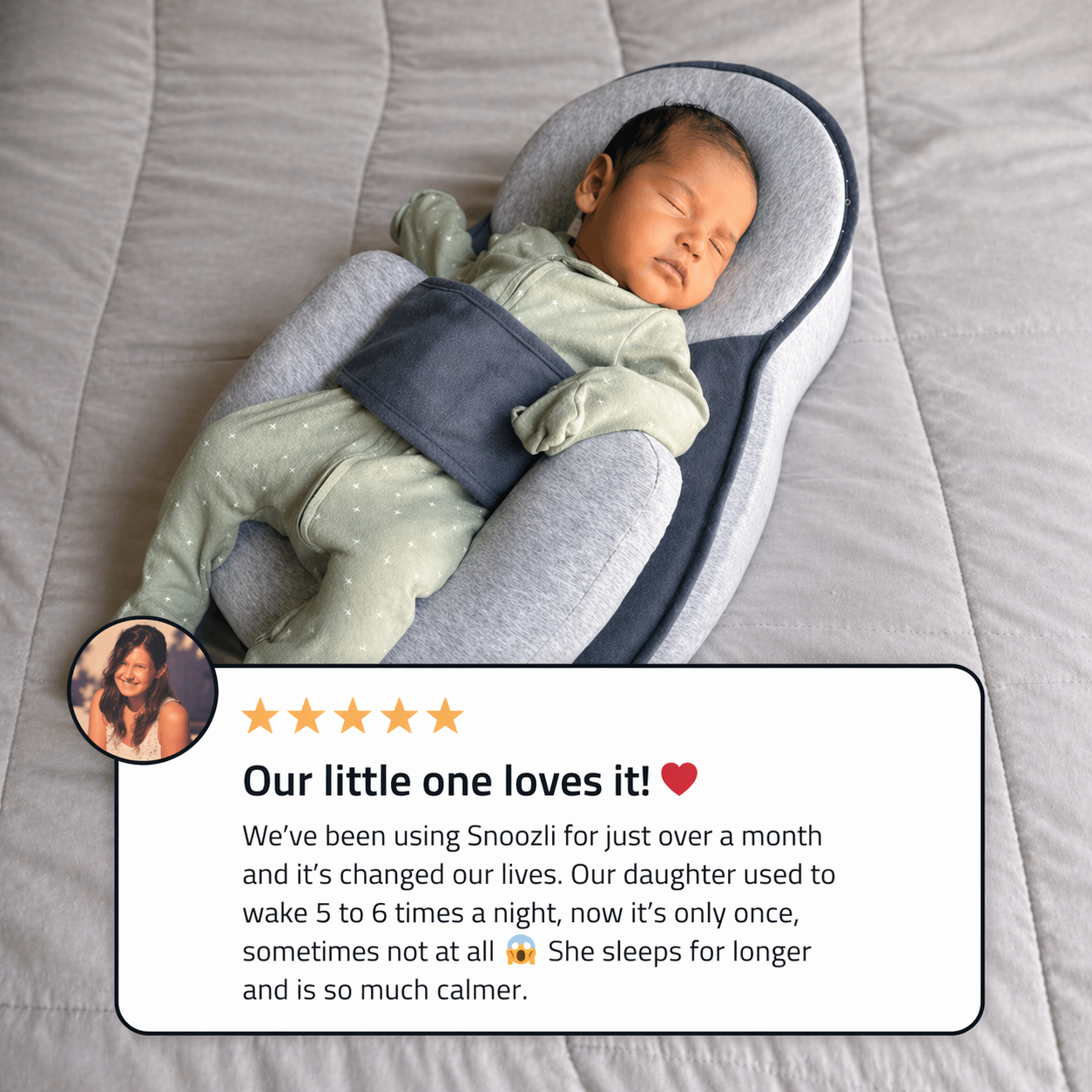 Snoozli™ RestNest – 15° Support for Reflux, Colic & Better Sleep