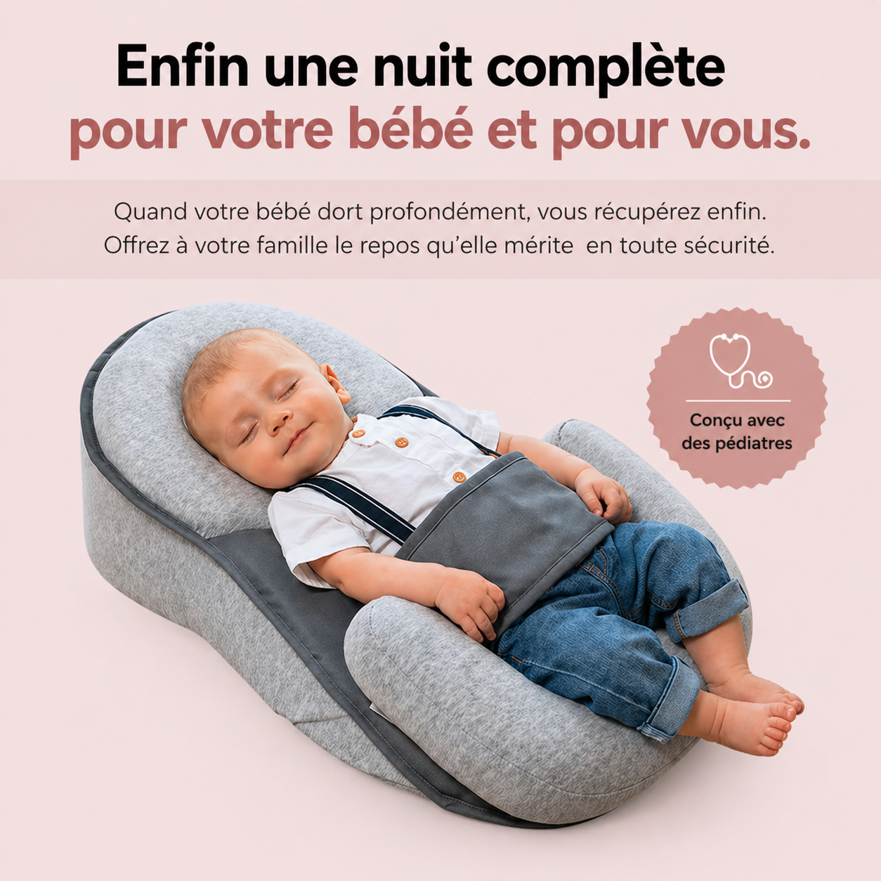 Snoozli™ – Le cocon anti-reflux & coliques pour des nuits paisibles