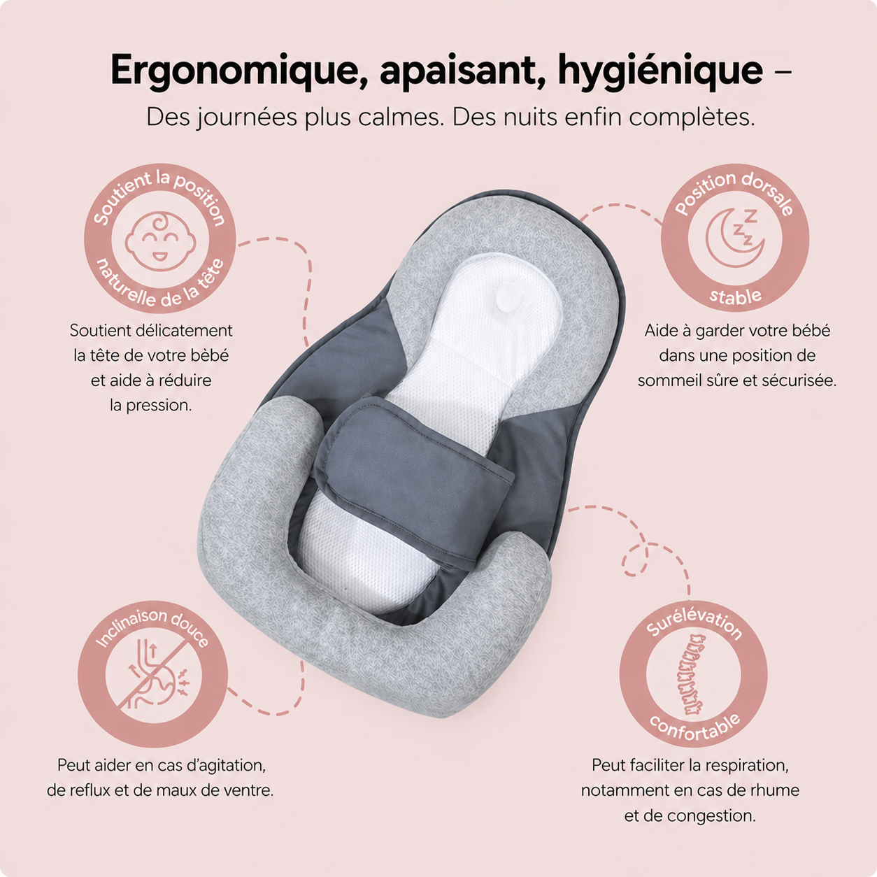 Snoozli™ – Le cocon anti-reflux & coliques pour des nuits paisibles