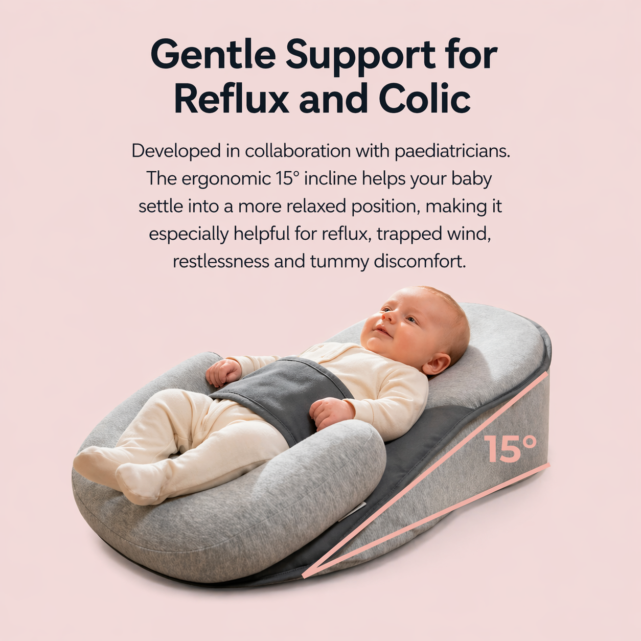 Snoozli™ RestNest – 15° Support for Reflux, Colic & Better Sleep