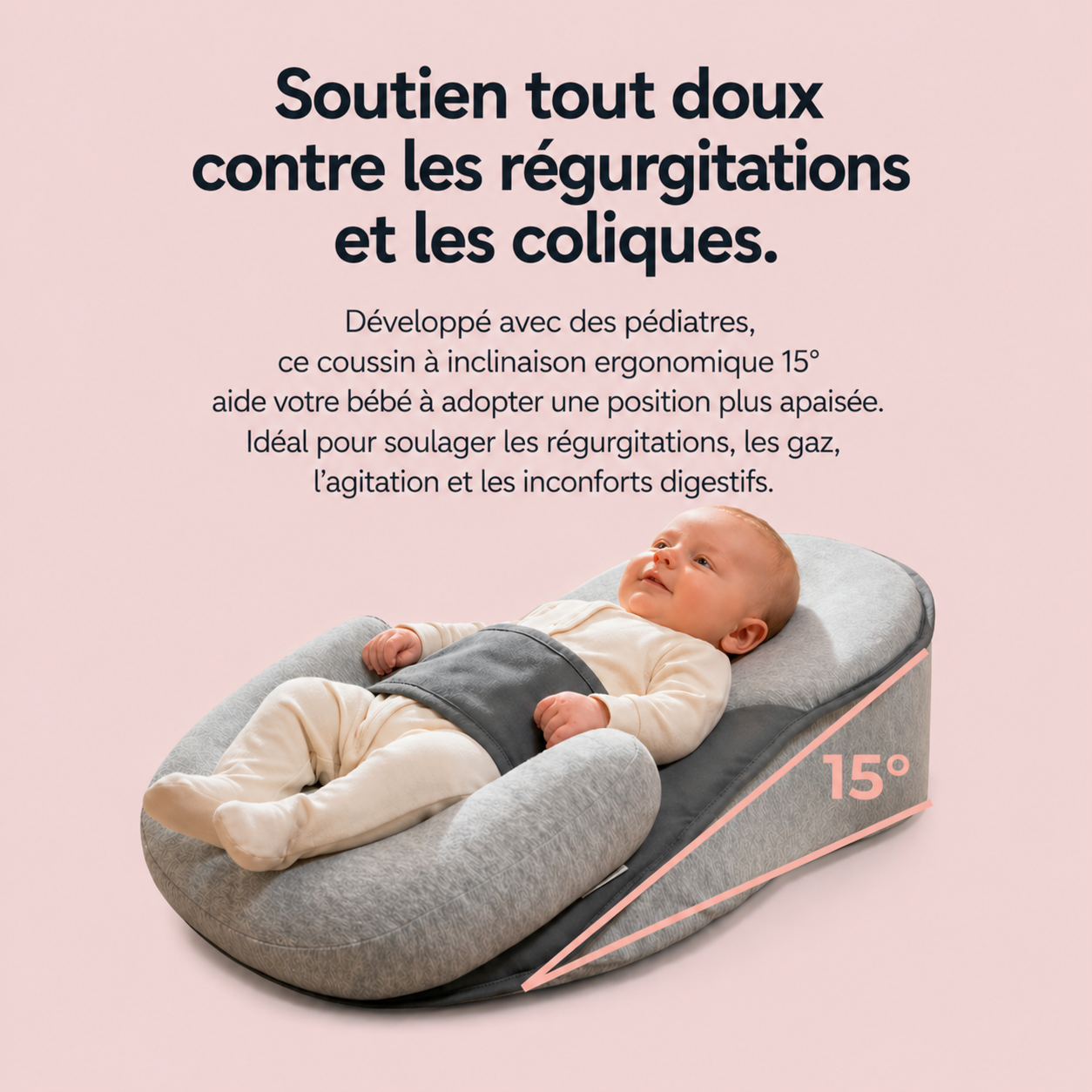 Snoozli™ – Le cocon anti-reflux & coliques pour des nuits paisibles
