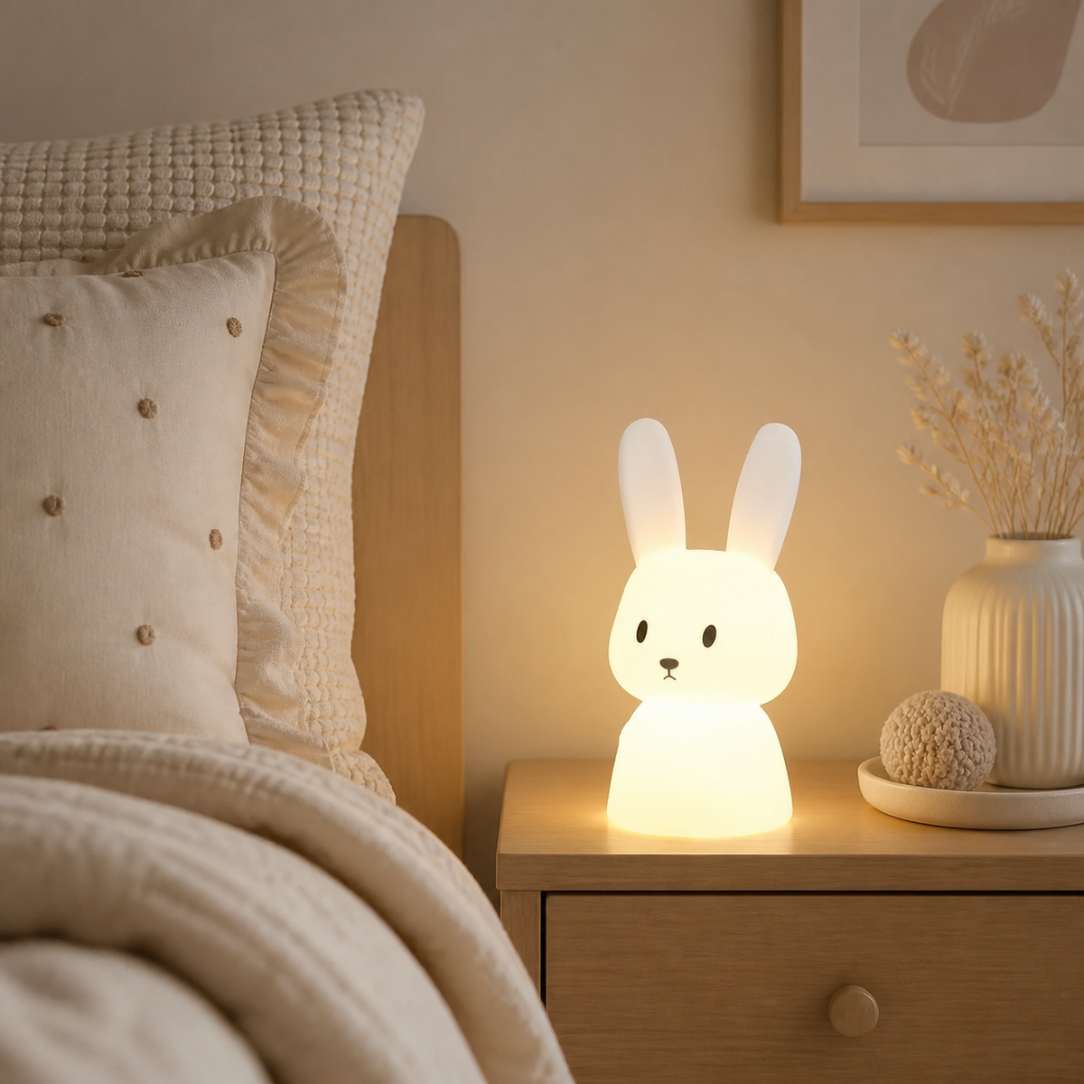 Veilleuse lapin LED Snoozli dans une chambre bébé